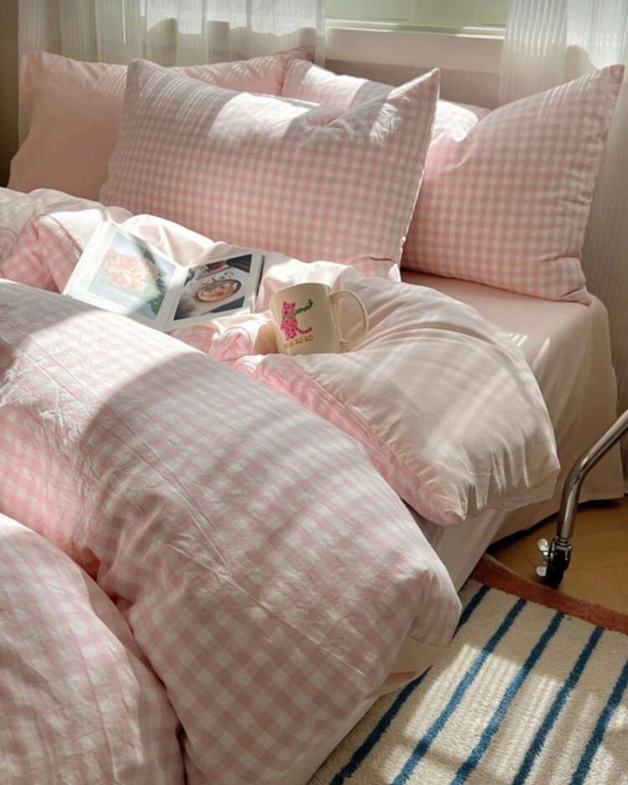Gingham Quilt Cover Set