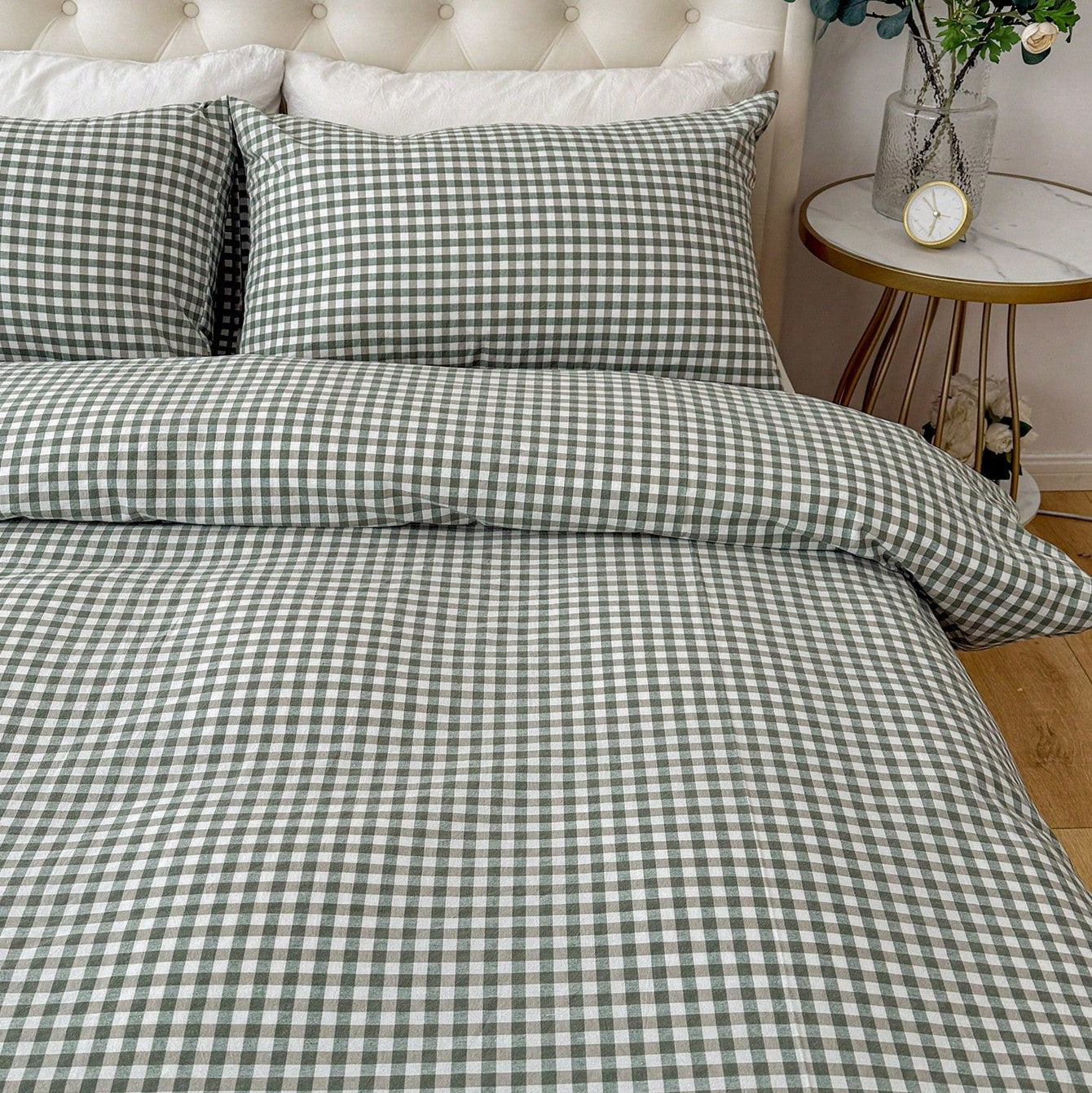 Gingham Quilt Cover Set