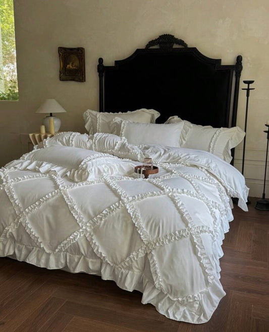 Andrea White Quilt Cover Set