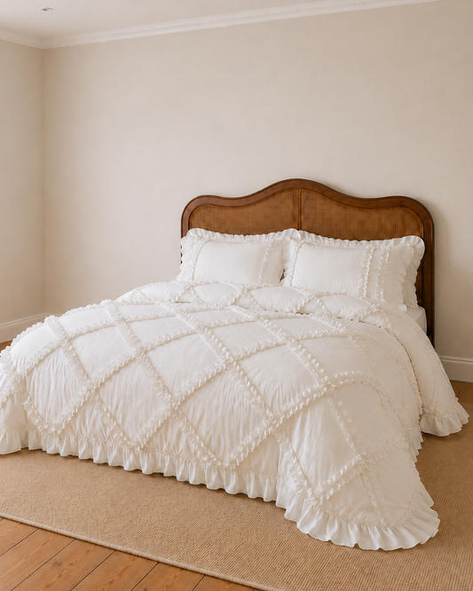 Andrea White Quilt Cover Set