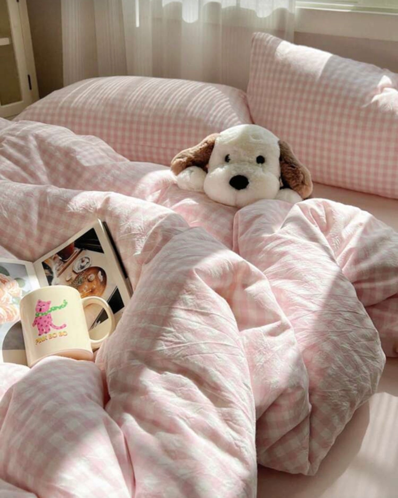 Gingham Quilt Cover Set