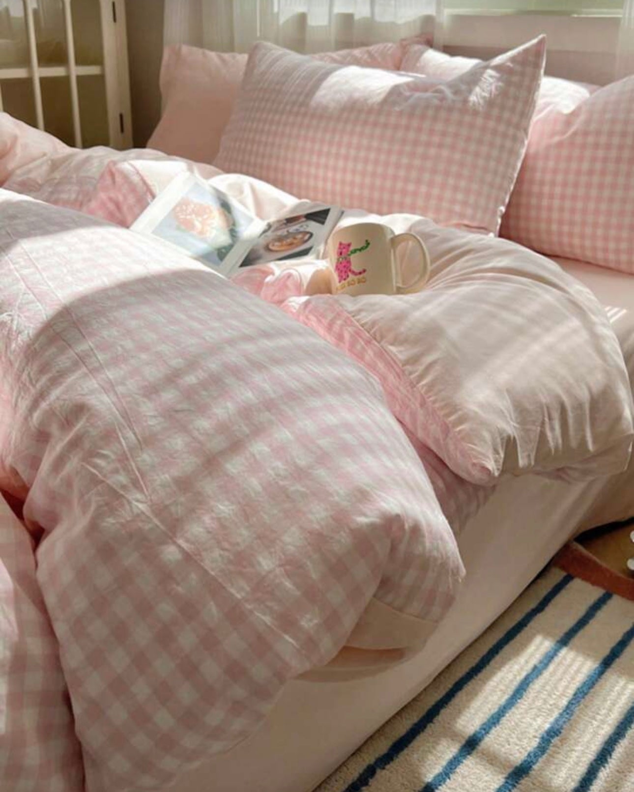 Gingham Quilt Cover Set