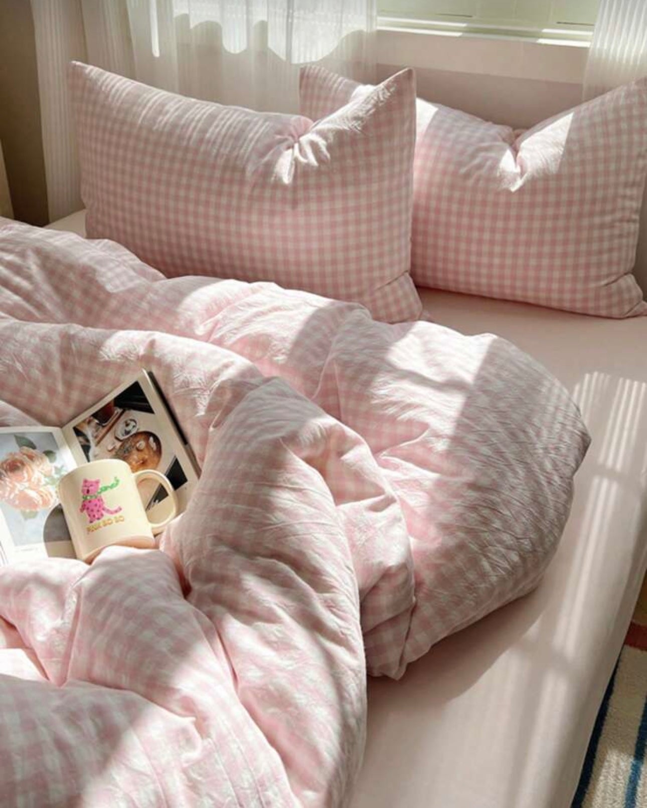 Gingham Quilt Cover Set