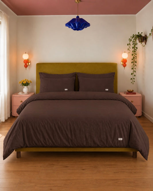 Talia Brown Quilt Cover Set