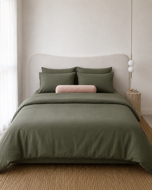 Lightweight Khaki Quilt Cover Set