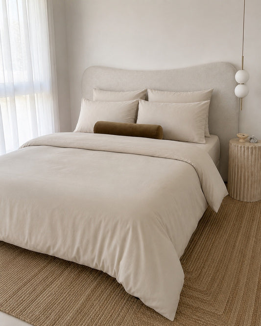 Lightweight Beige Quilt Cover Set