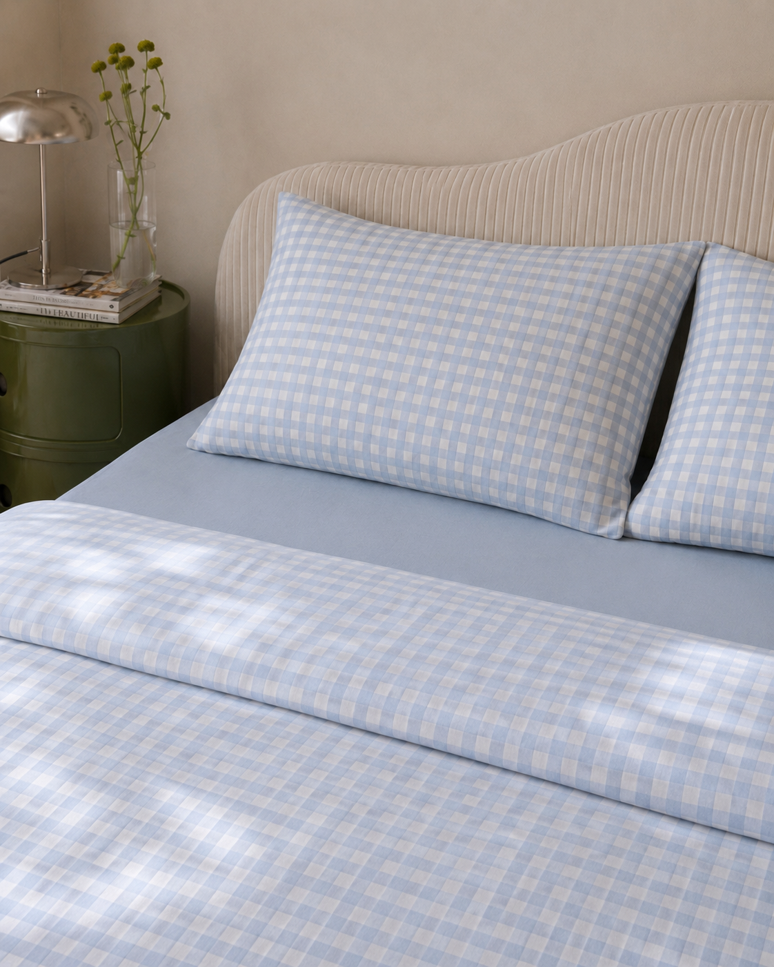 Gingham Quilt Cover Set
