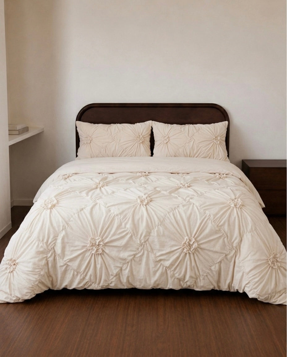 Tatiana Beige Quilt Cover Set