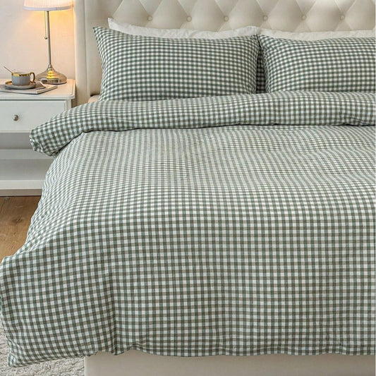 Gingham Quilt Cover Set