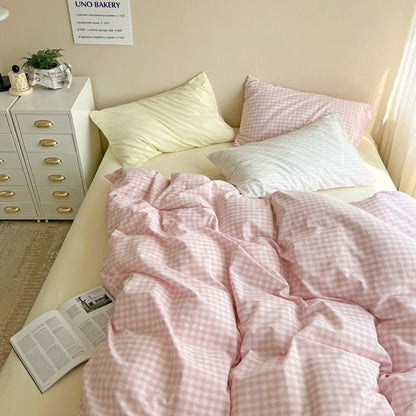 Gingham Quilt Cover Set