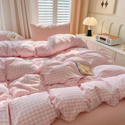 Gingham Quilt Cover Set