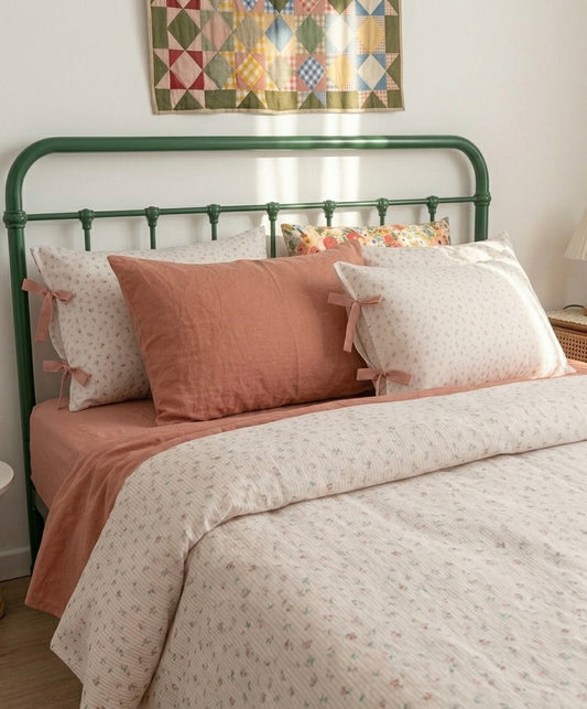 Jasmine Cotton Quilt Cover Set & Flat Sheet