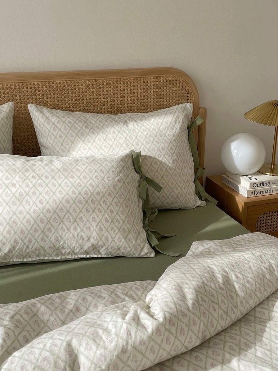 Jasmine Cotton Quilt Cover Set & Flat Sheet
