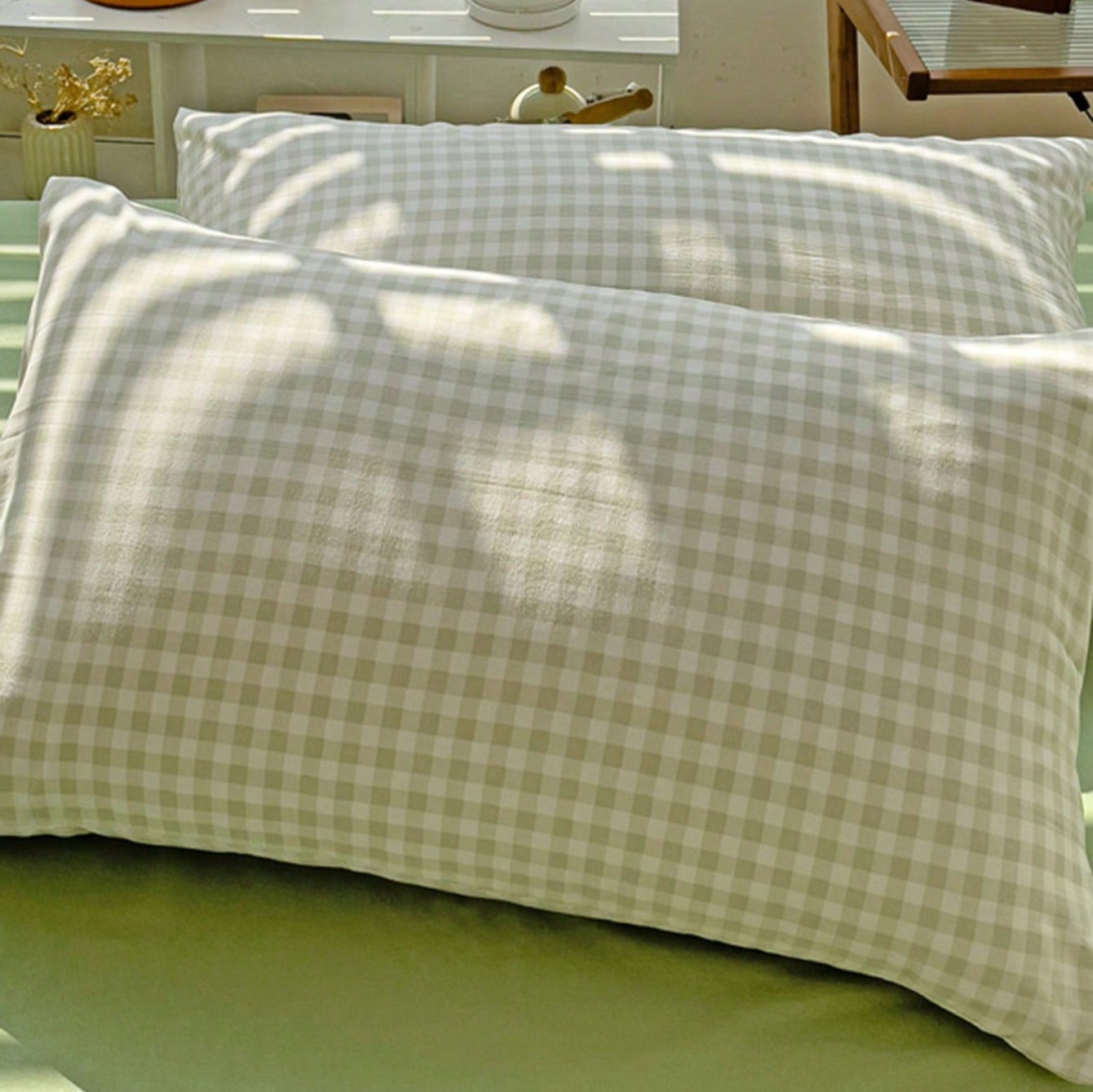 Gingham Quilt Cover Set