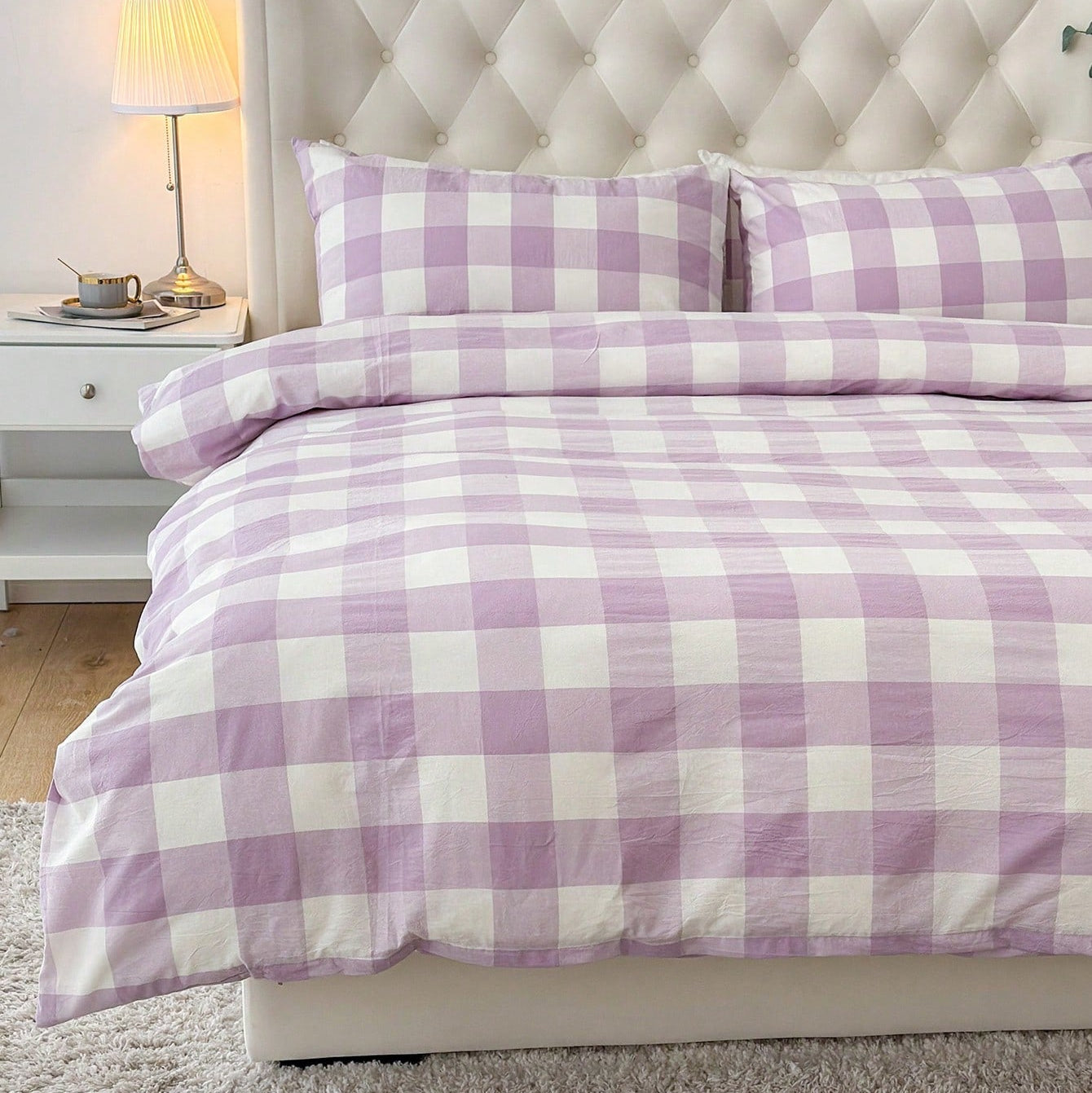 Gingham Quilt Cover Set