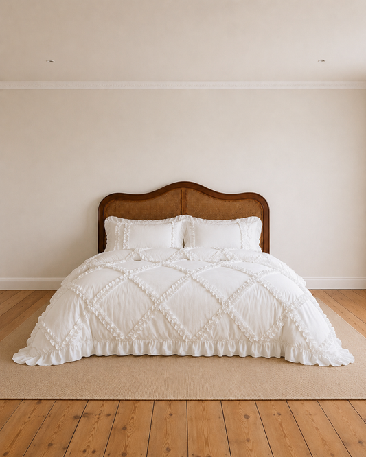 Andrea White Quilt Cover Set