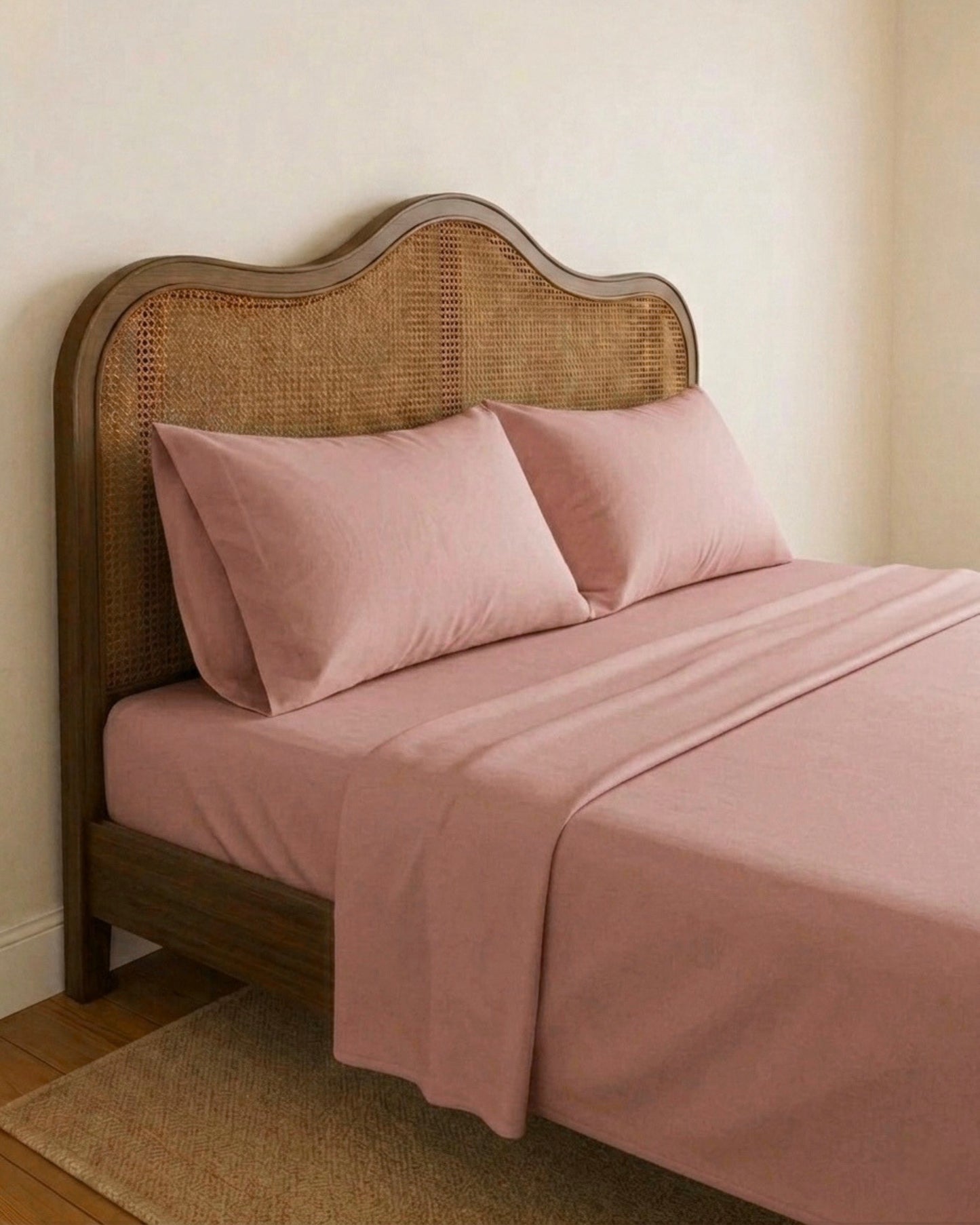 Lightweight Blush Pink Flat Sheet