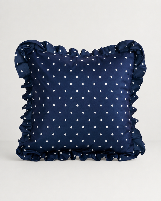 Navy Polka Dot Cushion Cover