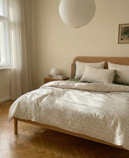 Jasmine Cotton Quilt Cover Set & Flat Sheet