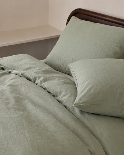 Talia Sage Cotton Quilt Cover Set
