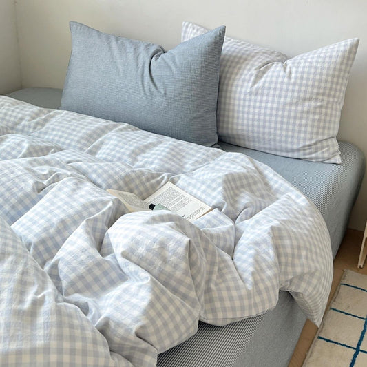 Gingham Quilt Cover Set