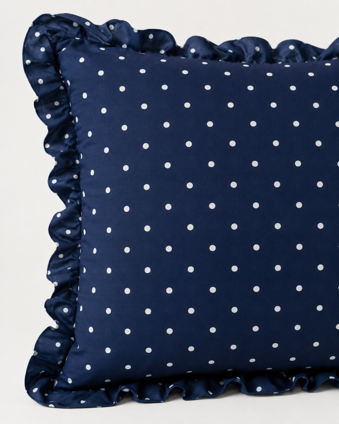 Navy Polka Dot Cushion Cover