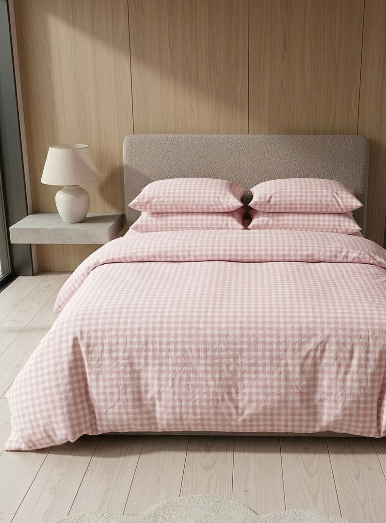Gingham Quilt Cover Set