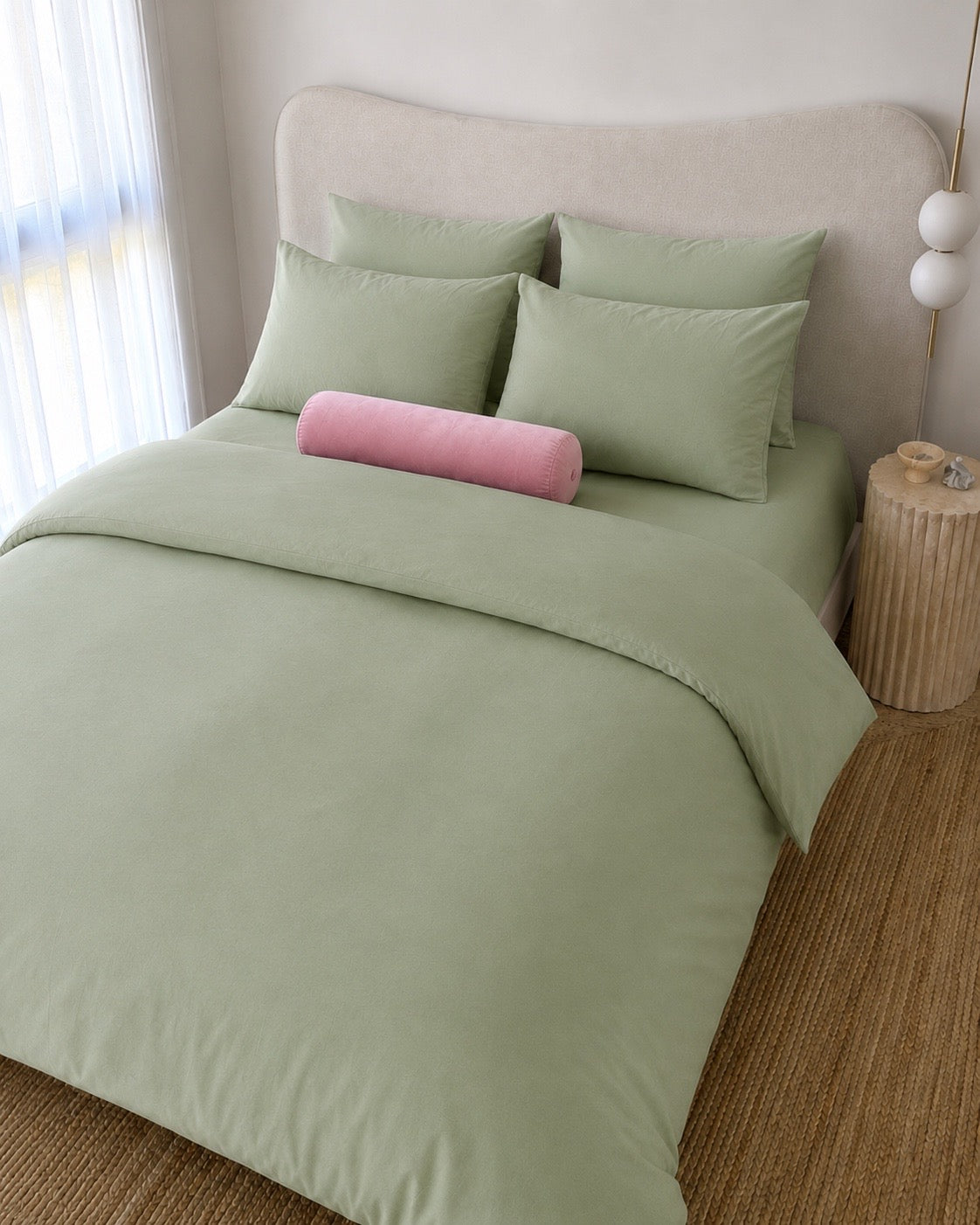 Lightweight Green Quilt Cover Set