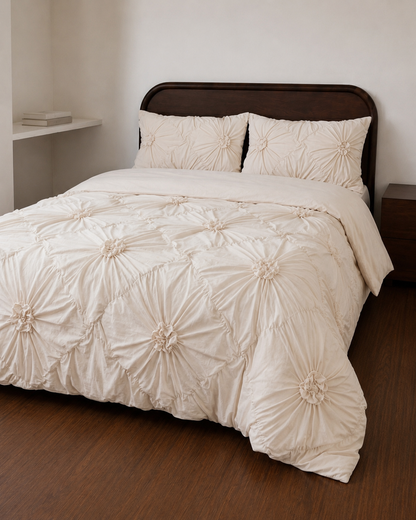 Tatiana Beige Quilt Cover Set