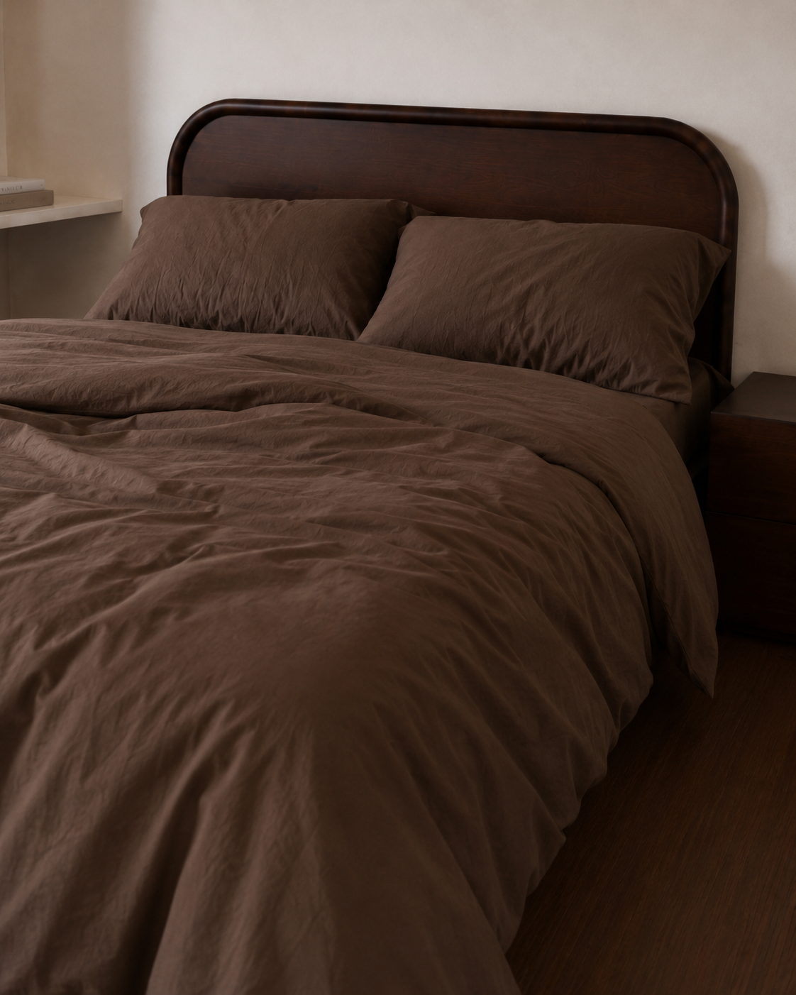 Talia Brown Cotton Quilt Cover Set