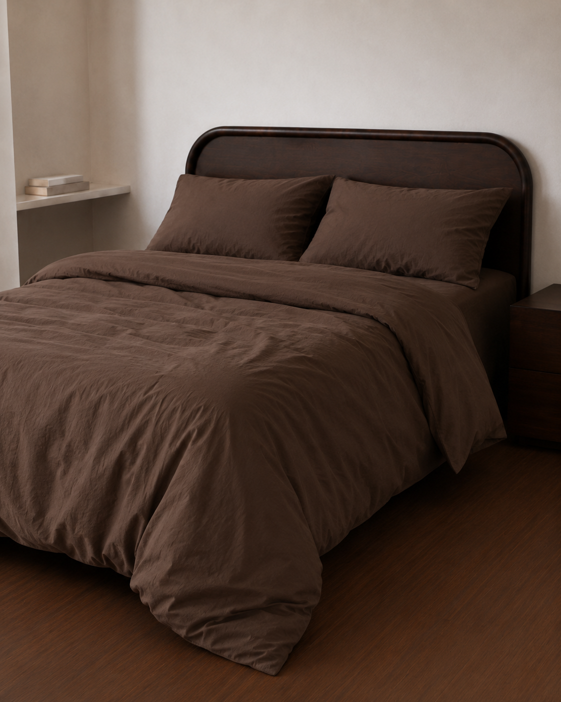 Talia Brown Cotton Quilt Cover Set
