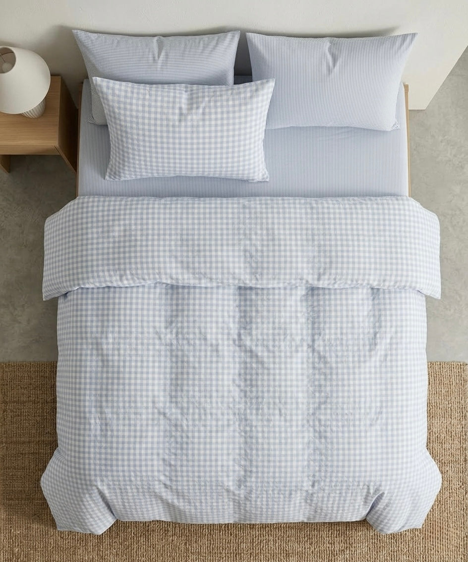 Gingham Quilt Cover Set