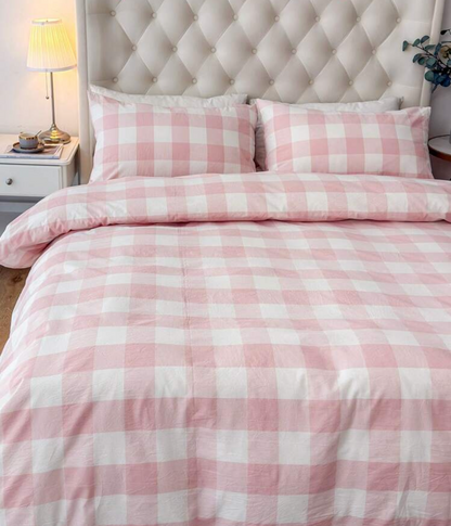 Gingham Quilt Cover Set