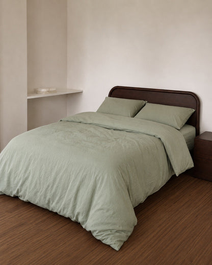 Talia Sage Cotton Quilt Cover Set