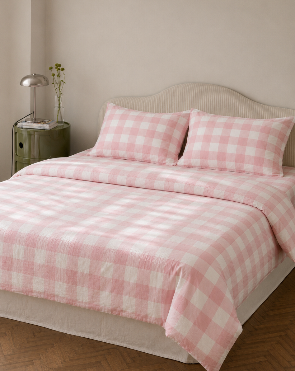 Gingham Cotton Quilt Cover Set