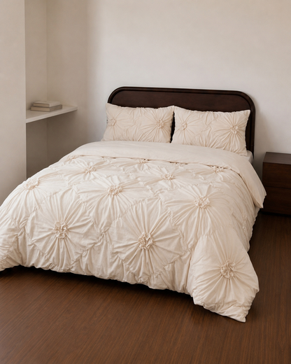 Tatiana Beige Quilt Cover Set