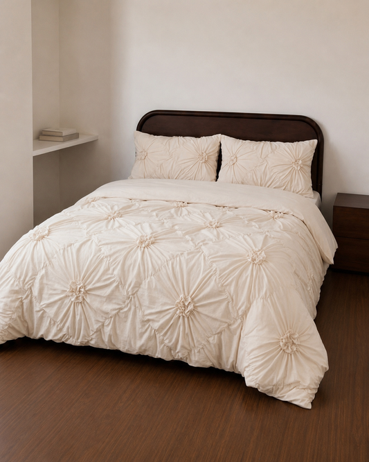 Tatiana Beige Quilt Cover Set