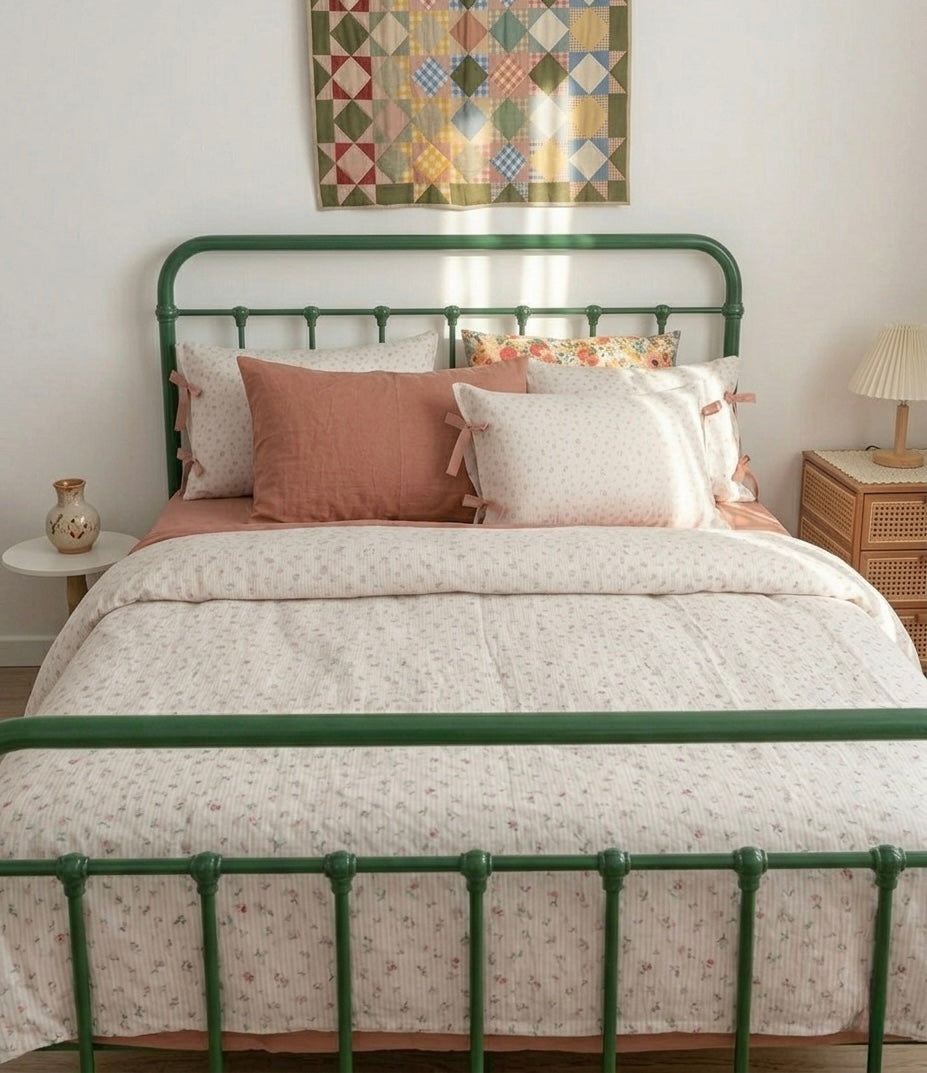 Jasmine Cotton Quilt Cover Set & Flat Sheet
