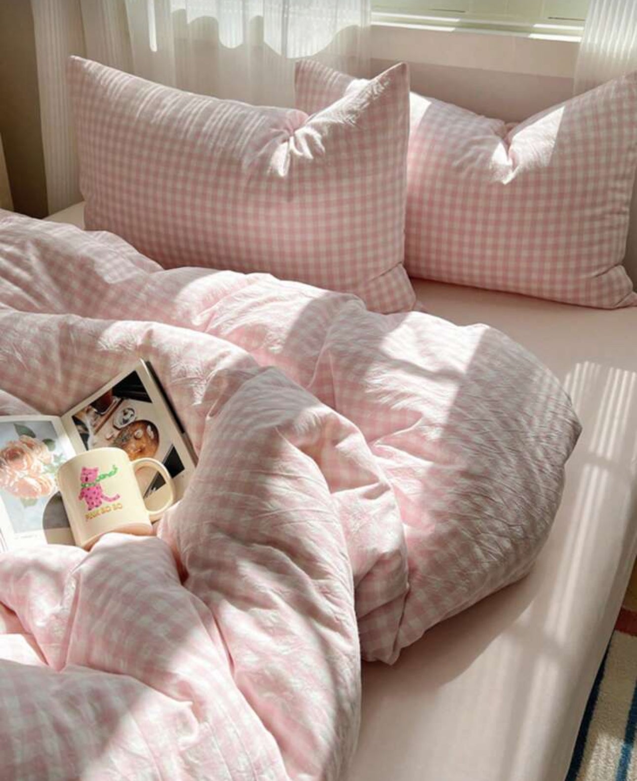 Gingham Quilt Cover Set