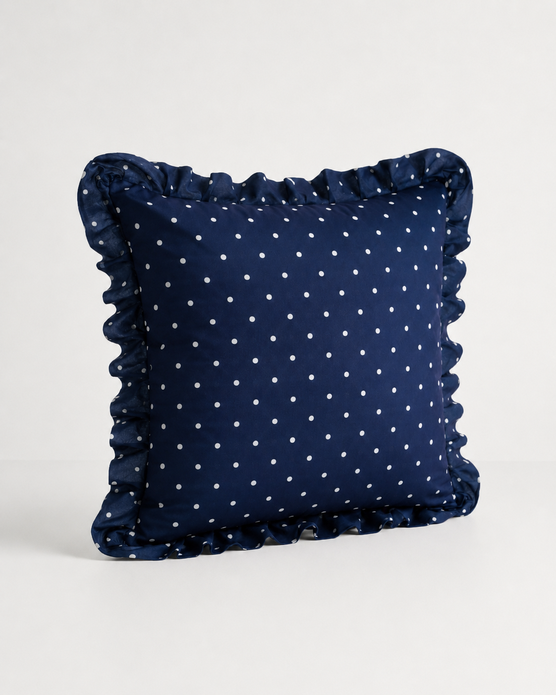 Navy Polka Dot Cushion Cover