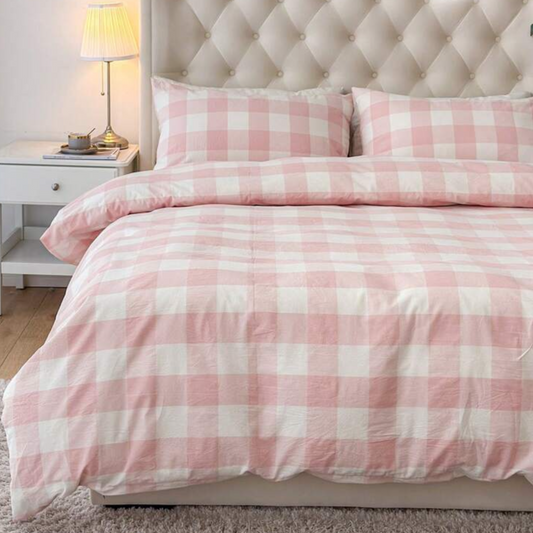 Gingham Quilt Cover Set