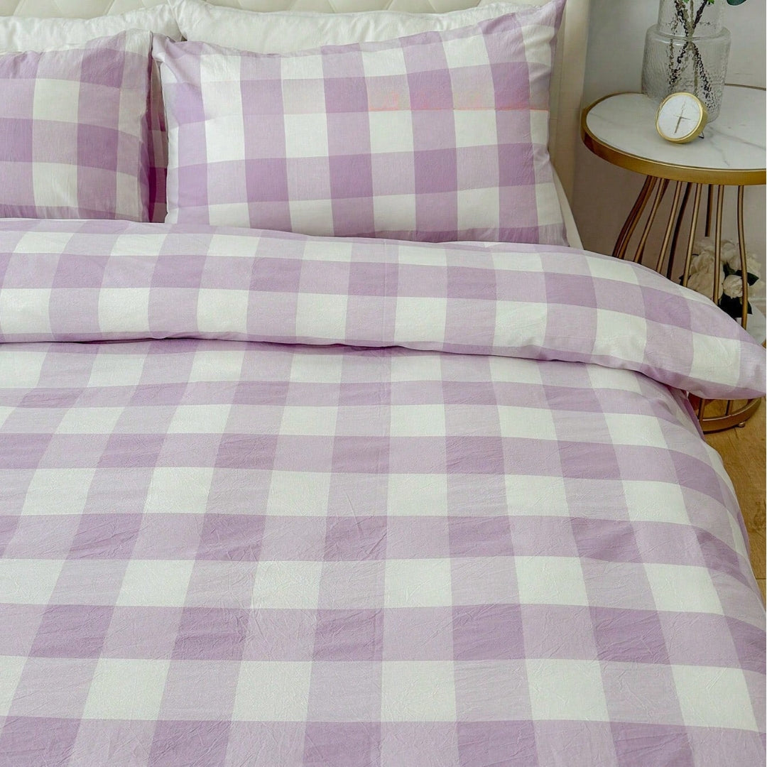 Gingham Quilt Cover Set