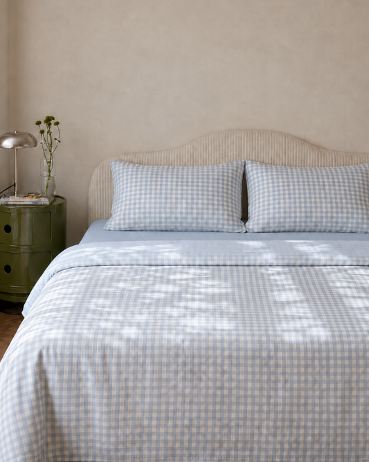 Gingham Quilt Cover Set