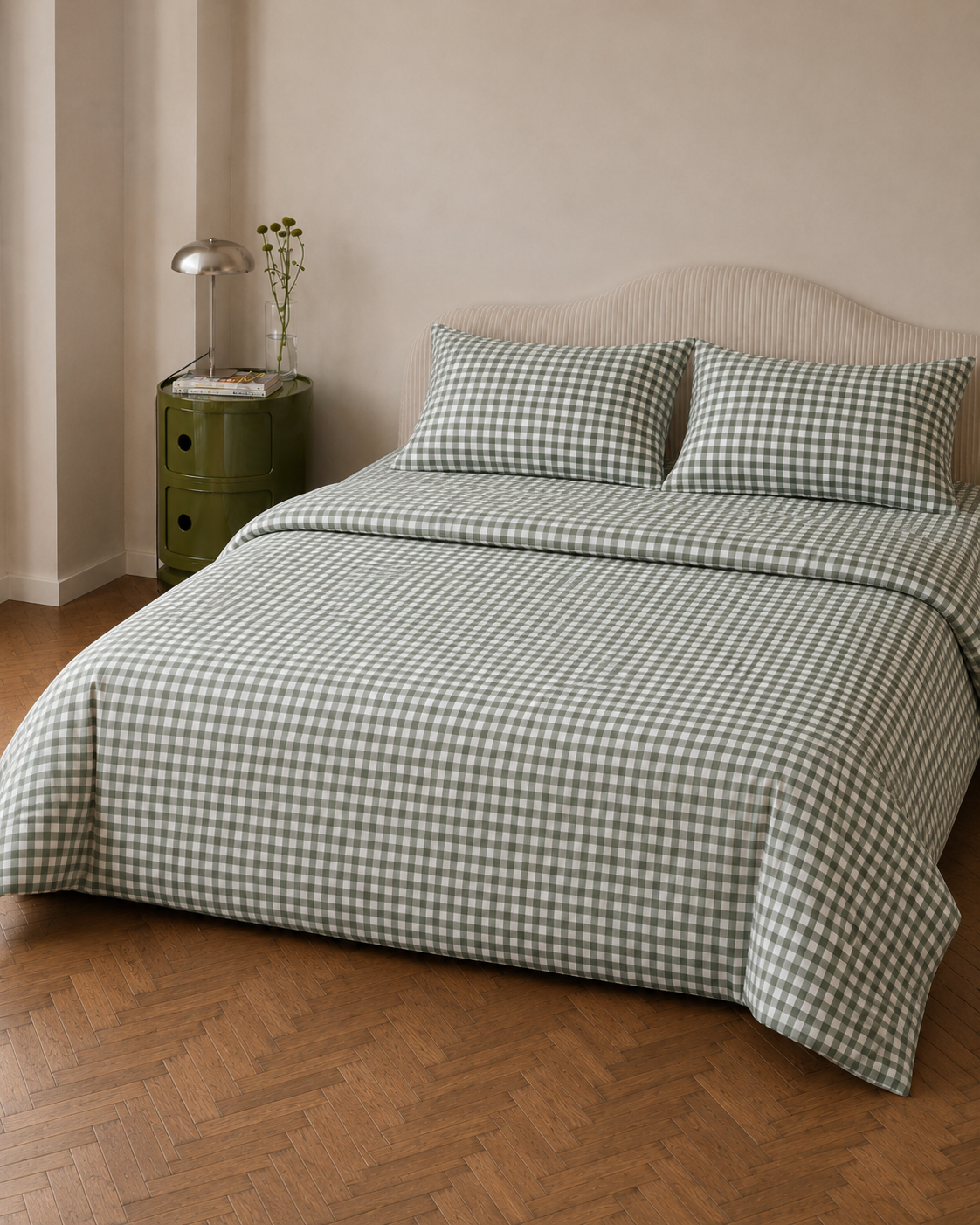 Gingham Washed Cotton Quilt Cover Set