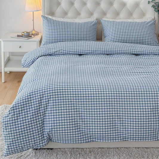 Gingham Quilt Cover Set