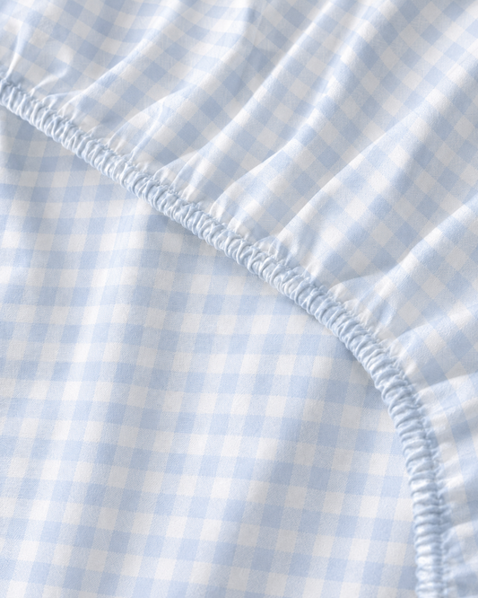 Gingham Blue Fitted Sheet