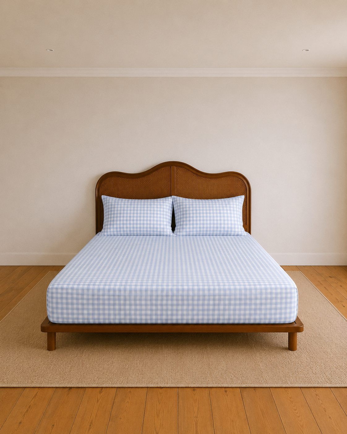 Gingham Blue Fitted Sheet