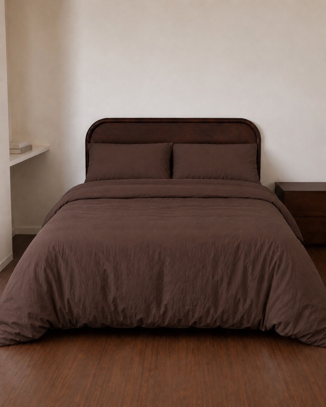 Talia Brown Cotton Quilt Cover Set