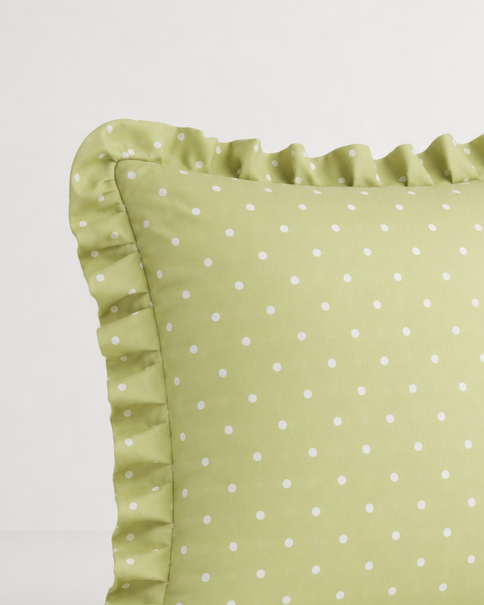 Green Polka Dot Cushion Cover