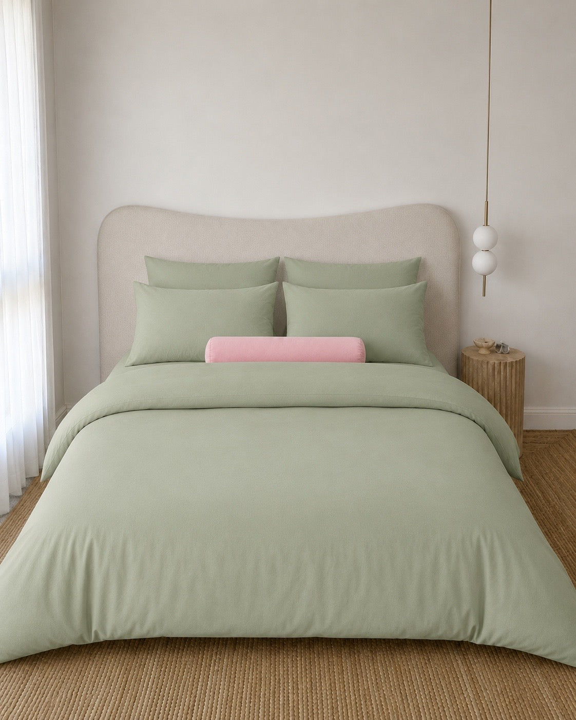 Lightweight Green Quilt Cover Set